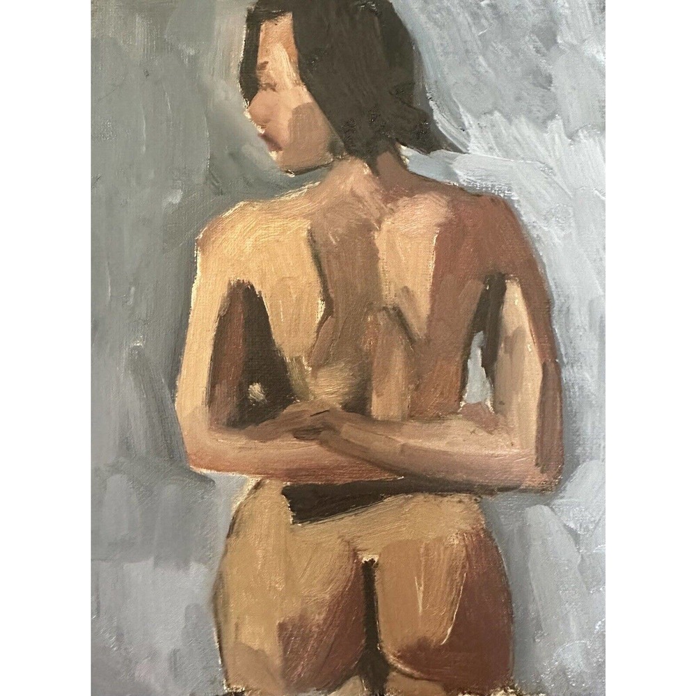 Original Nude Female Painting Impressionist Signed 5x7” Sargent Sorolla Boho